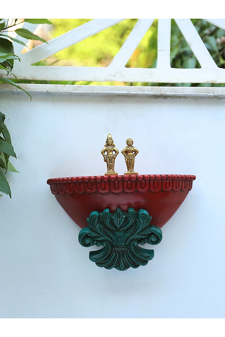 Red & Green Wood Handcrafted Wall Decor by Amoliconcepts at Pernia's Pop Up Shop