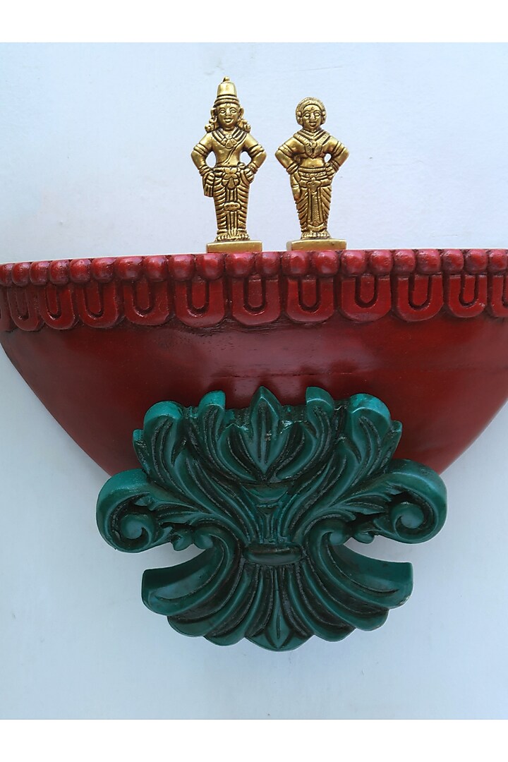 Red & Green Wood Handcrafted Wall Decor by Amoliconcepts at Pernia's Pop Up Shop