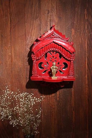 Red Wood Handcrafted Wall Decor by Amoliconcepts