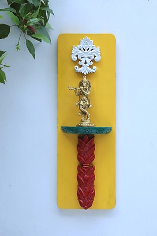 Yellow Wood Handcrafted Wall Decor by Amoliconcepts