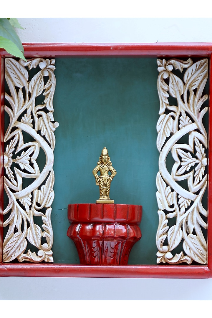 Red & Blue Wood Handcrafted Wall Decor by Amoliconcepts at Pernia's Pop Up Shop