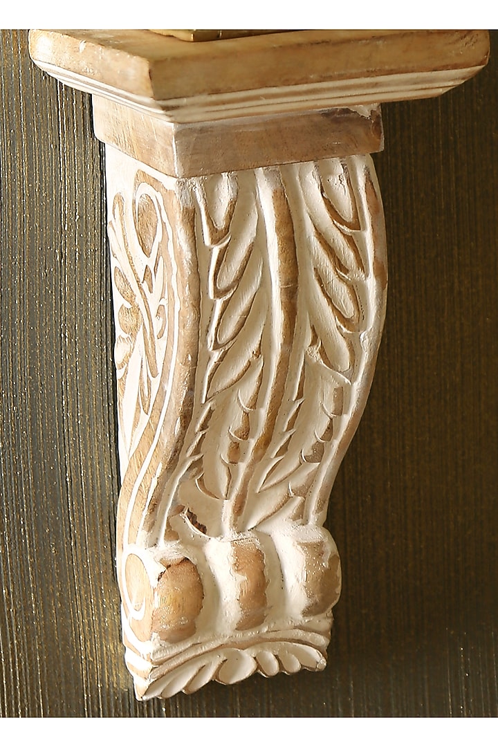 White Mango Wood Handcrafted Wall Shelf by Amoliconcepts at Pernia's Pop Up Shop