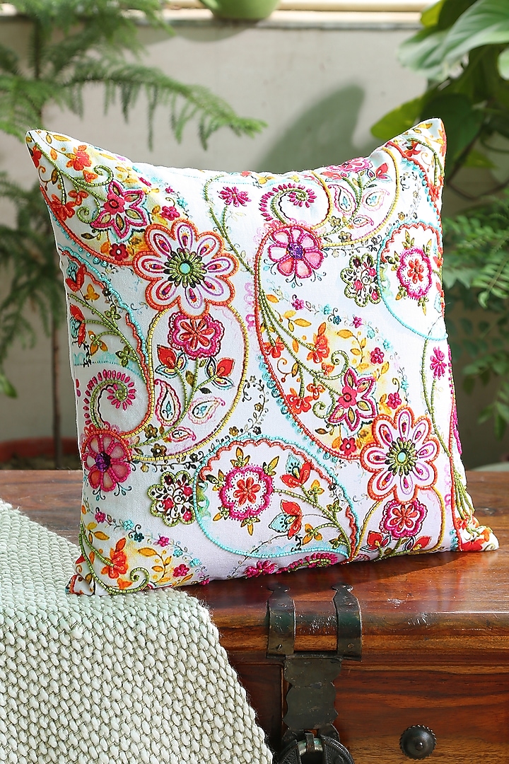 Multi-Colored Paisley Cushion Cover by Amoliconcepts at Pernia's Pop Up Shop