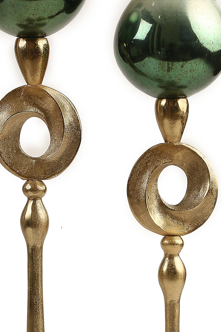 Ombre Green & Gold Glass Candle Holders (Set of 2) by Amoliconcepts at Pernia's Pop Up Shop