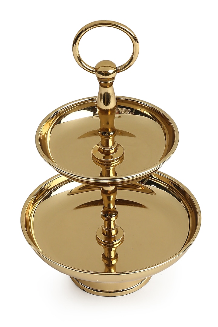Golden Stainless Steel Cake Stand by Amoliconcepts at Pernia's Pop Up Shop