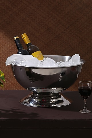 Silver Stainless Steel Ice Bucket by Amoliconcepts