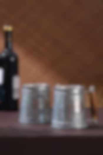 Silver Stainless Steel Beer Mugs (Set of 2) by Amoliconcepts at Pernia's Pop Up Shop