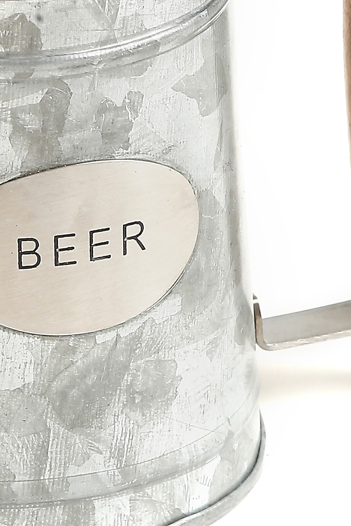 Silver Stainless Steel Beer Mugs (Set of 2) by Amoliconcepts at Pernia's Pop Up Shop