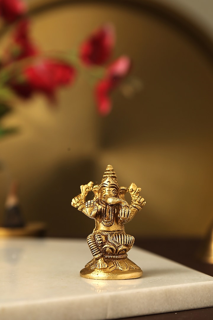 Antique Gold Lord Ganesha Idol by Amoliconcepts at Pernia's Pop Up Shop