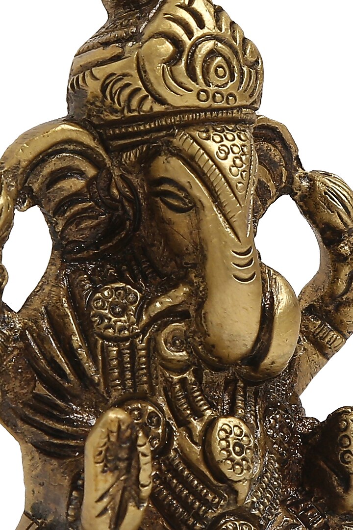Antique Gold Laxmi & Ganesha Idols (Set of 2) by Amoliconcepts at Pernia's Pop Up Shop