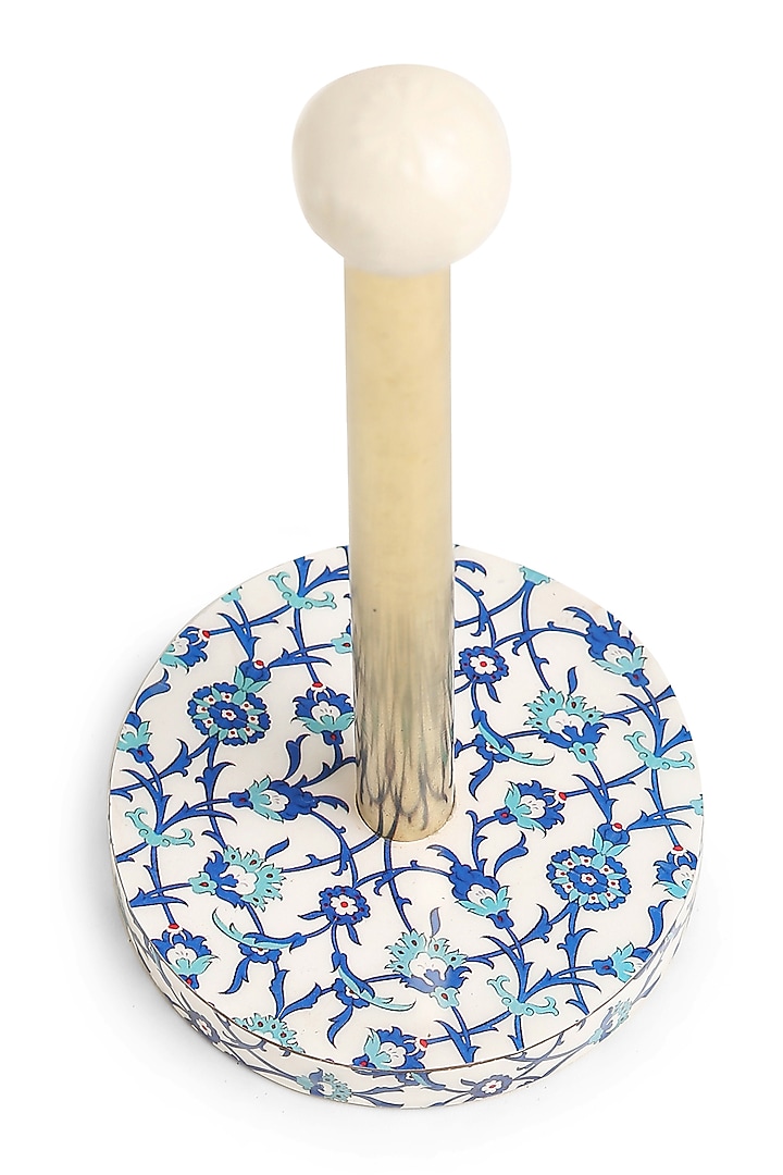 Gold Kitchen Napkin Holder In Blue & White Flower Design by Amoliconcepts at Pernia's Pop Up Shop
