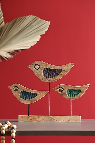 Beige Wood Hand Crafted Showpieces by Amoliconcepts