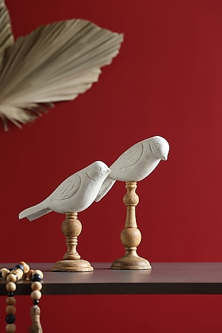 White Wood Handcrafted Showpieces by Amoliconcepts