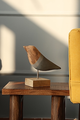 Brown and Grey Wood Handcrafted Showpieces by Amoliconcepts