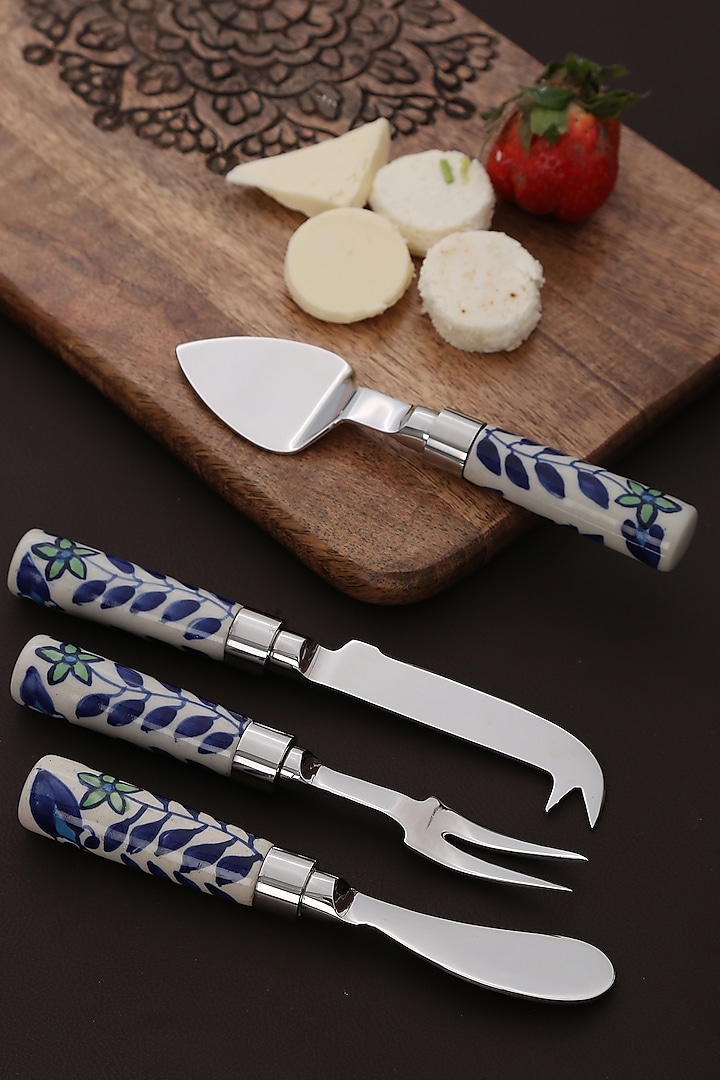 4 Piece Floral Knife Set