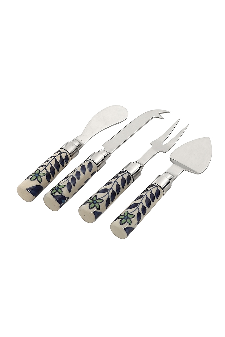 4 Piece Floral Knife Set