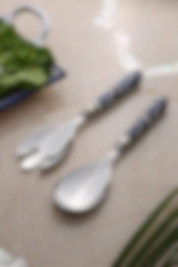 Blue & White Salad Servers (Set of 2) by Amoliconcepts at Pernia's Pop Up Shop