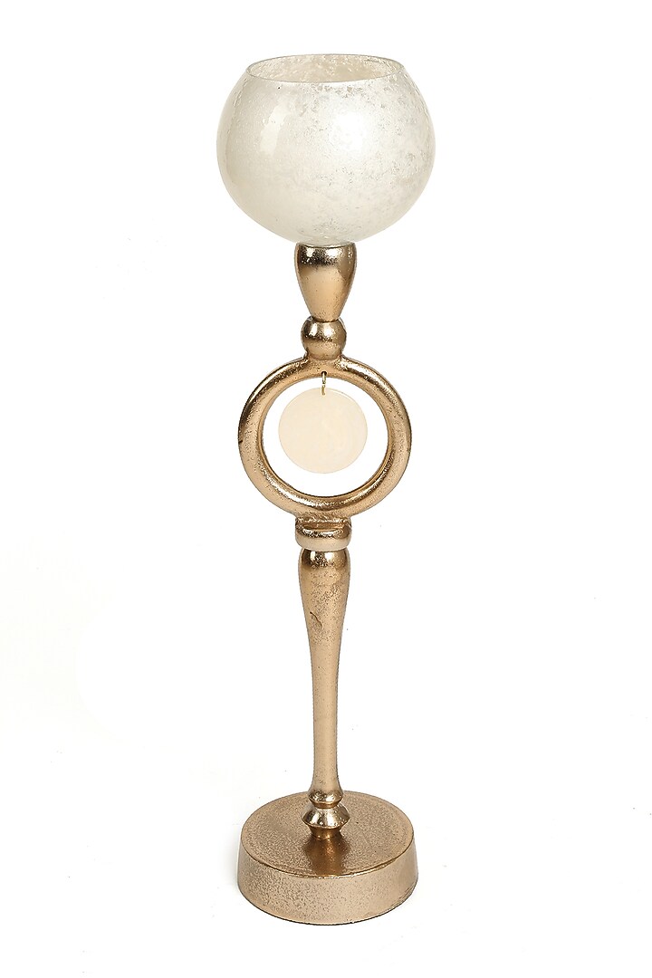 Ivory & Gold Candle Holders (Set of 2) by Amoliconcepts at Pernia's Pop Up Shop
