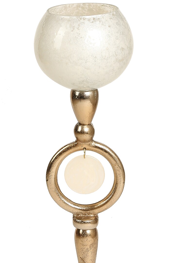 Ivory & Gold Candle Holders (Set of 2) by Amoliconcepts at Pernia's Pop Up Shop
