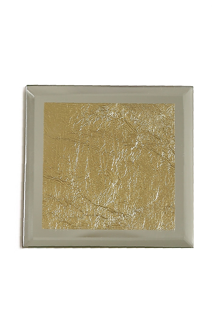 Mirror Glass Gold Foiled Coasters (Set of 4) by Amoliconcepts at Pernia's Pop Up Shop