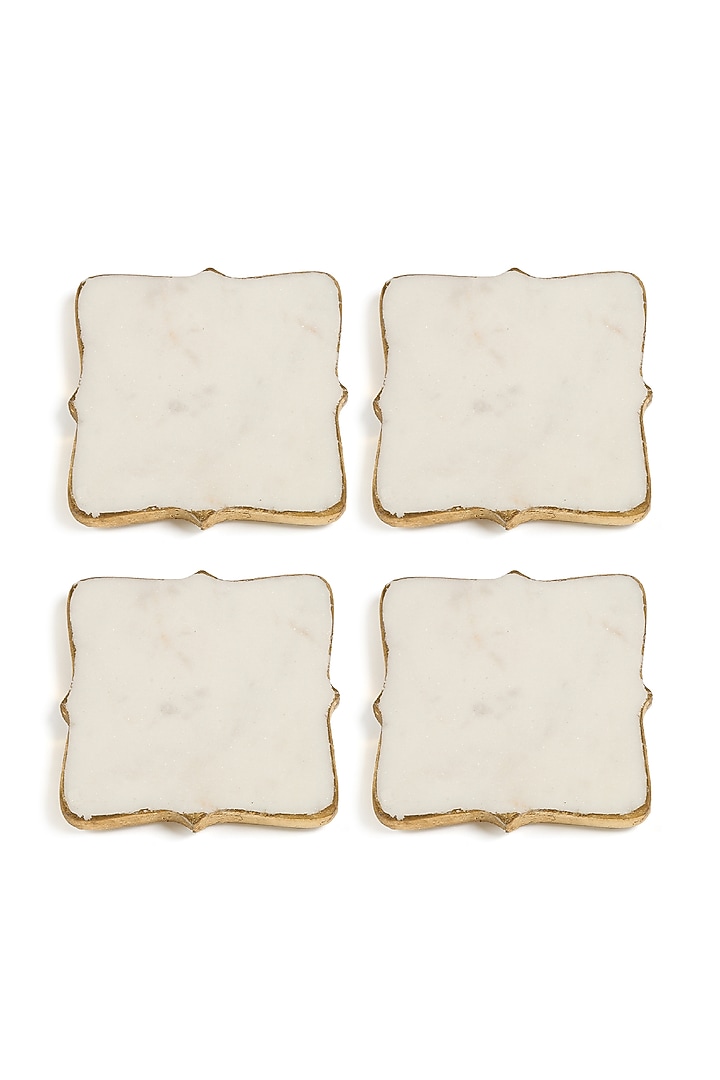 Marble Gold Foiled Edges Coasters (Set of 4) by Amoliconcepts at Pernia's Pop Up Shop
