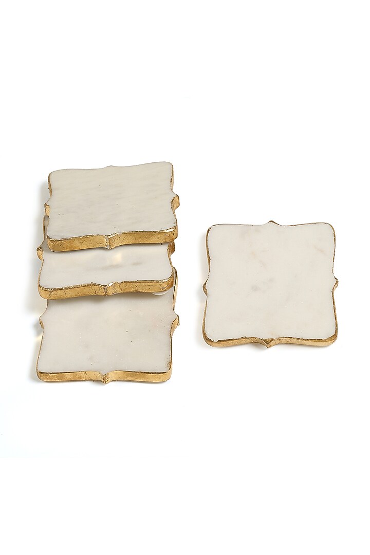 Marble Gold Foiled Edges Coasters (Set of 4) by Amoliconcepts at Pernia's Pop Up Shop