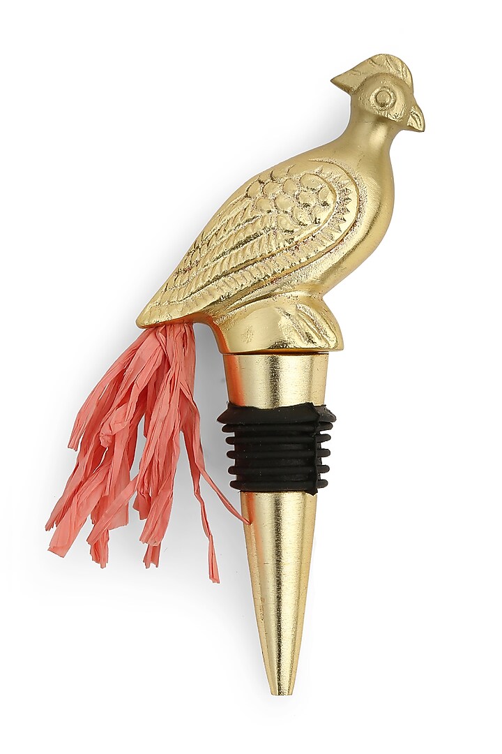 Gold Tone Wine Bottle Stopper In Rooster Design by Amoliconcepts at Pernia's Pop Up Shop