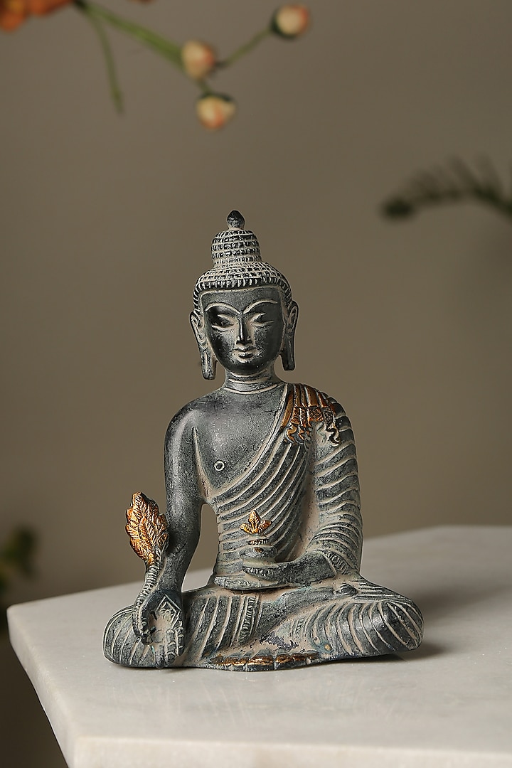 Antique Blue Stone Finish Buddha by Amoliconcepts