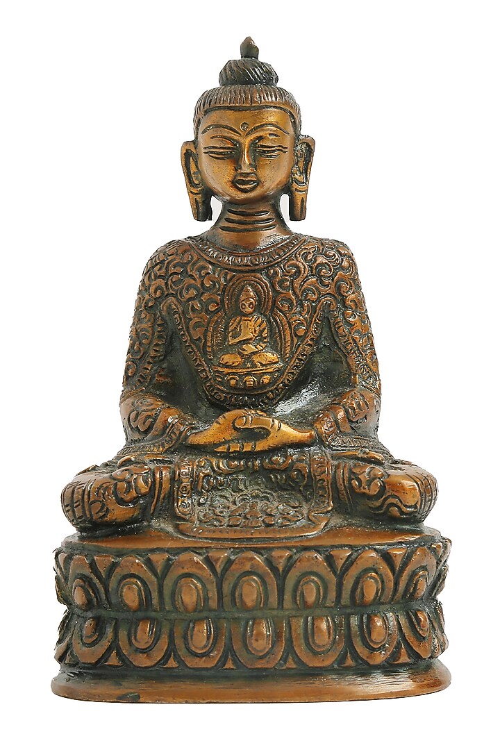 Buddha Statue In Antique Brown Finish by Amoliconcepts at Pernia's Pop Up Shop
