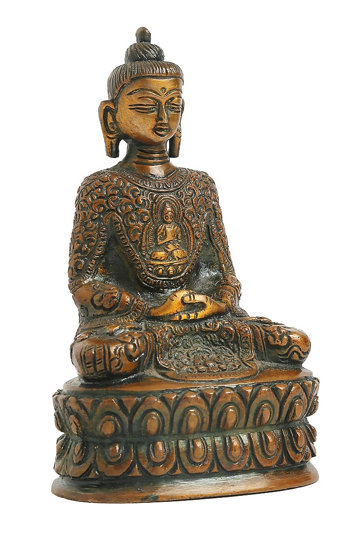 Buddha Statue In Antique Brown Finish by Amoliconcepts at Pernia's Pop Up Shop