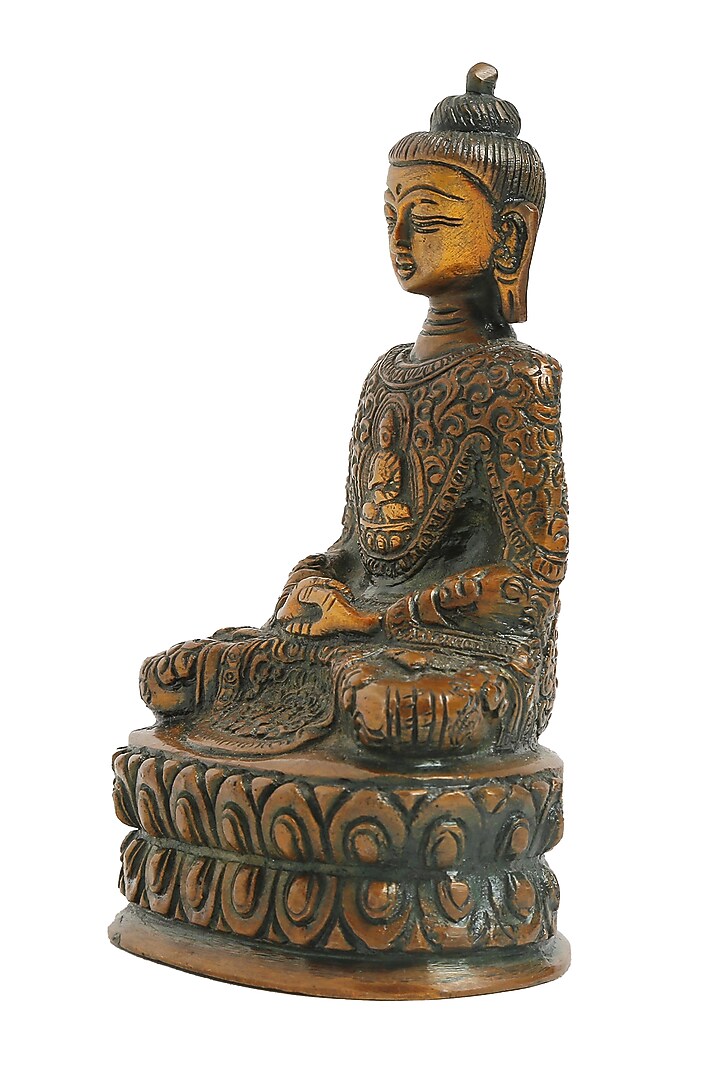 Buddha Statue In Antique Brown Finish by Amoliconcepts at Pernia's Pop Up Shop