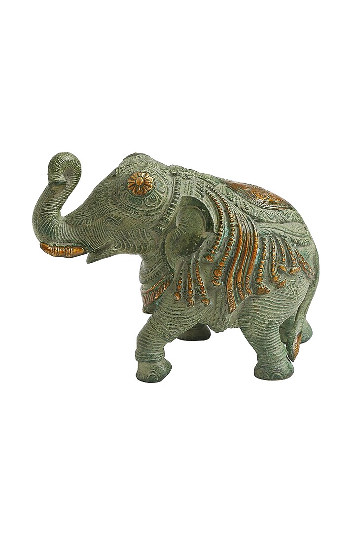 Antique Green Stone Finish Elephant by Amoliconcepts at Pernia's Pop Up Shop