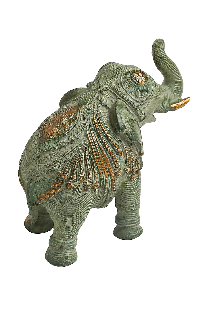 Antique Green Stone Finish Elephant by Amoliconcepts at Pernia's Pop Up Shop