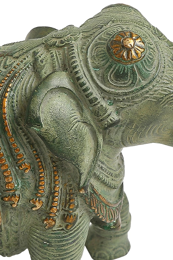 Antique Green Stone Finish Elephant by Amoliconcepts at Pernia's Pop Up Shop