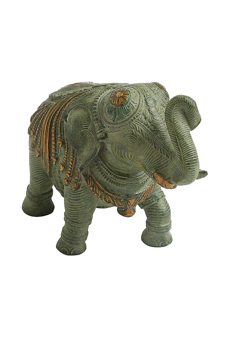 Antique Green Stone Finish Elephant by Amoliconcepts at Pernia's Pop Up Shop