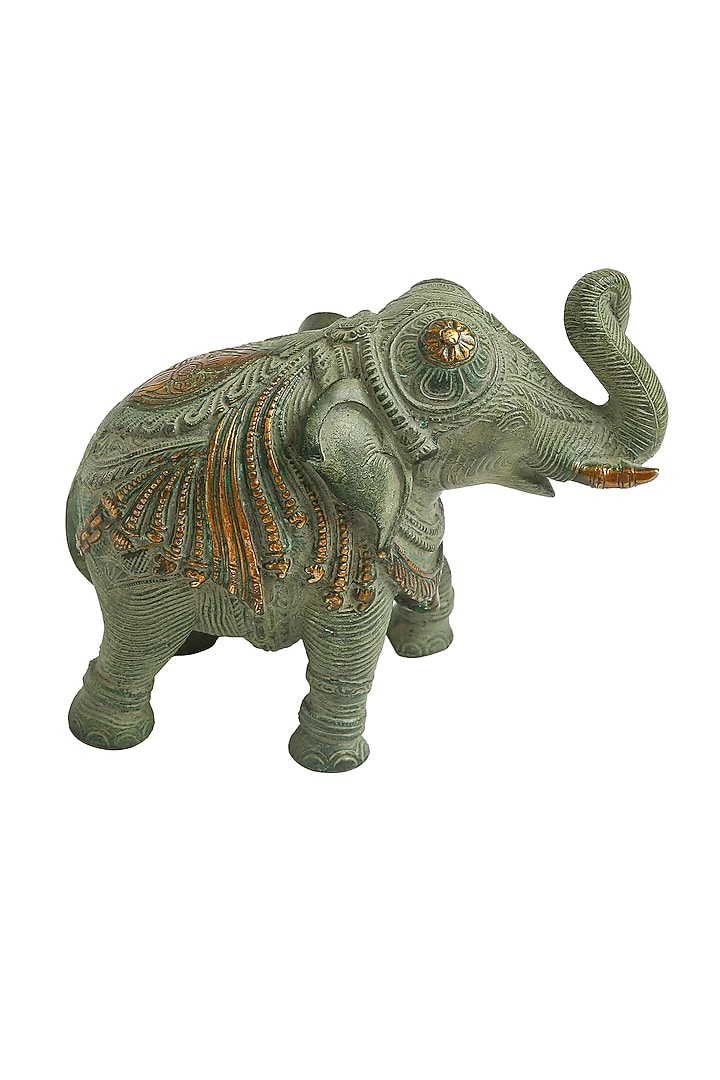 Antique Green Stone Finish Elephant by Amoliconcepts at Pernia's Pop Up Shop