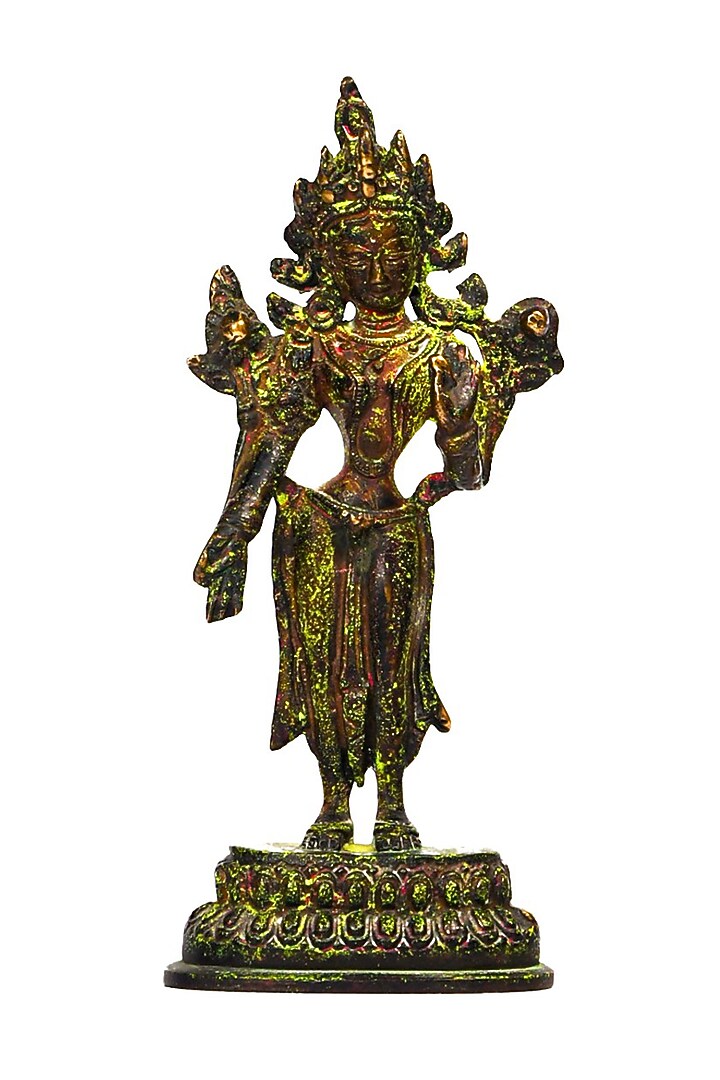 Antique Finish Tara Devi In Brass by Amoliconcepts at Pernia's Pop Up Shop