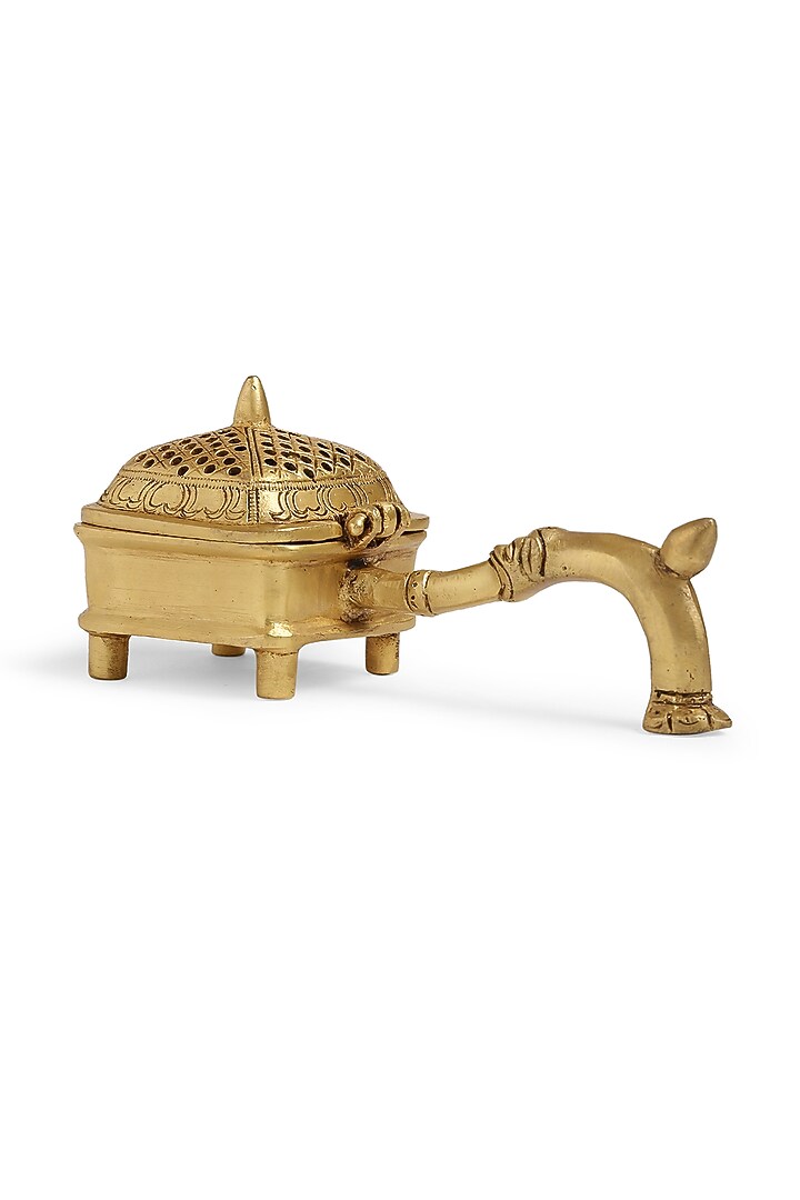 Antique Gold Brass Square Incense Burner by Amoliconcepts at Pernia's Pop Up Shop