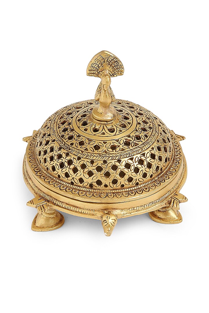 Peacock Brass Incense Burner With Tortoise Base by Amoliconcepts at Pernia's Pop Up Shop