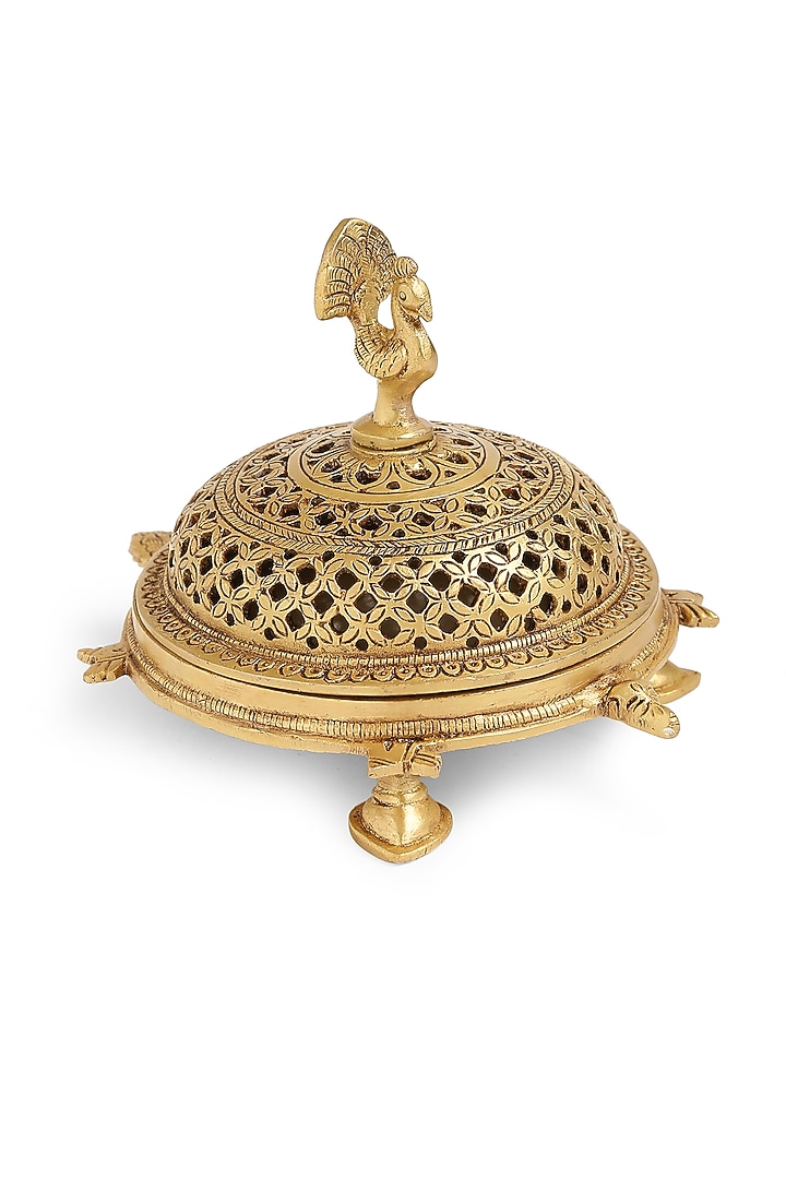 Peacock Brass Incense Burner With Tortoise Base by Amoliconcepts at Pernia's Pop Up Shop