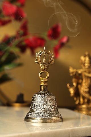 Dorjee Design Hand Bell In Brass by Amoliconcepts