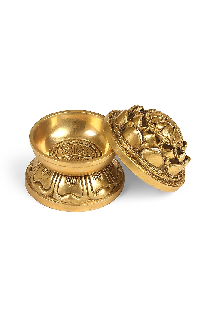 Antique Gold Brass Handcrafted Incense Burner by Amoliconcepts at Pernia's Pop Up Shop