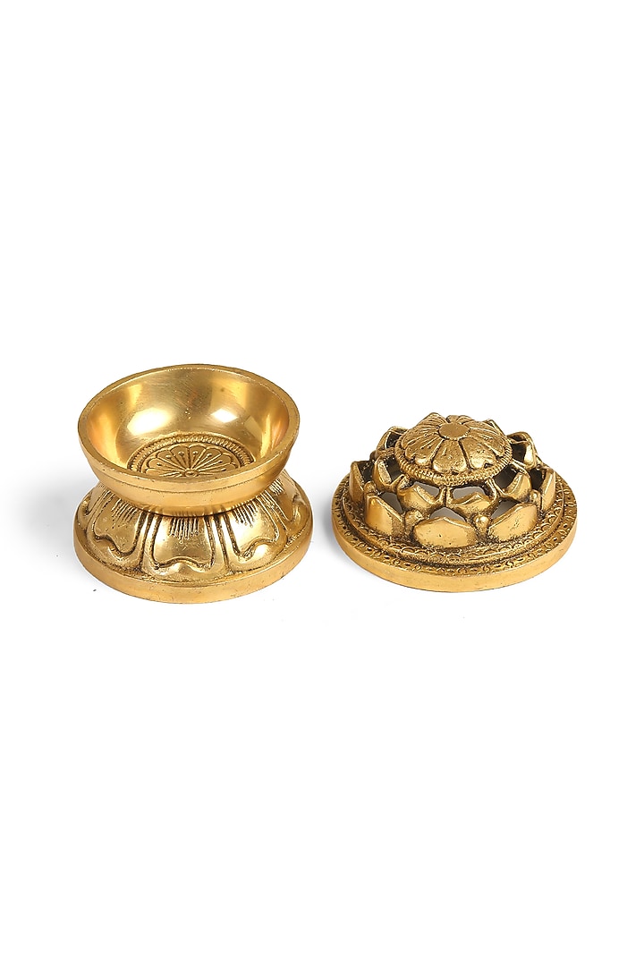 Antique Gold Brass Handcrafted Incense Burner by Amoliconcepts at Pernia's Pop Up Shop