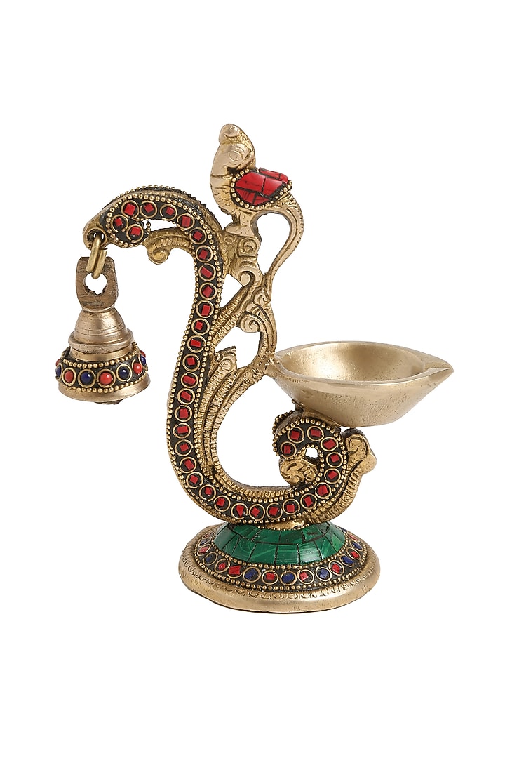 Multi-colored Brass Handcrafted Bird Lamp by Amoliconcepts at Pernia's Pop Up Shop
