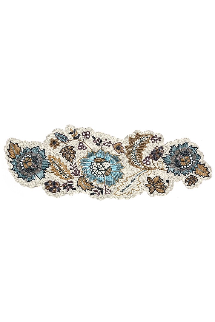 Blue & Multi-Coloured Hand Beaded Table Runner by Amoliconcepts at Pernia's Pop Up Shop