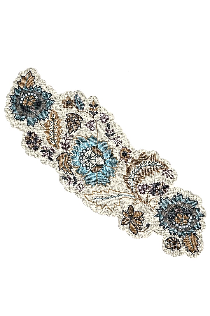 Blue & Multi-Coloured Hand Beaded Table Runner by Amoliconcepts at Pernia's Pop Up Shop