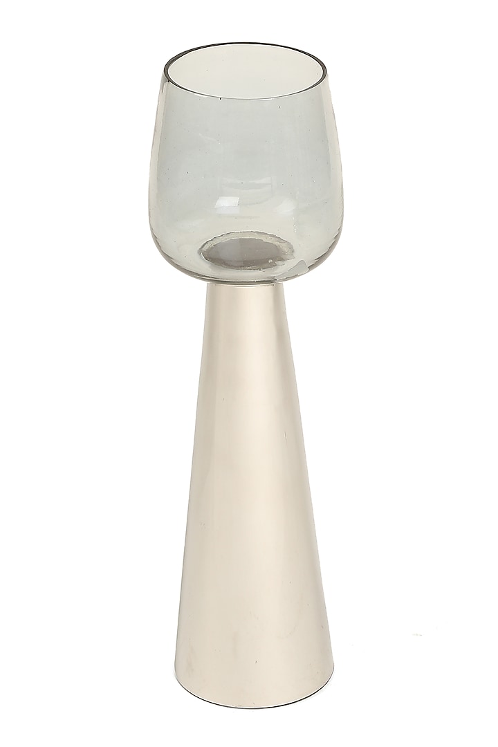 Smokey Grey Glass Hurricane (Set of 3) by Amoliconcepts at Pernia's Pop Up Shop