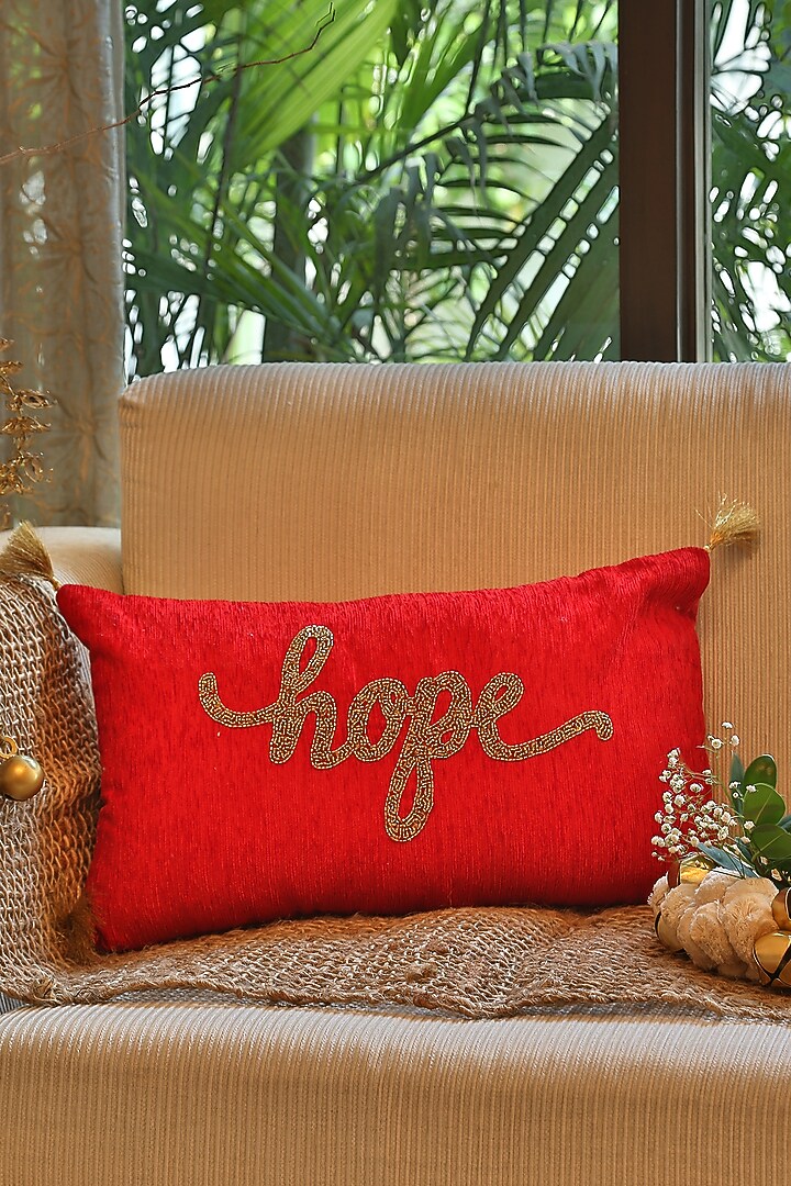 Hope Beaded Cushion Cover With Tassels by Amoliconcepts at Pernia's Pop Up Shop