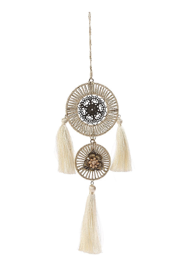 Off-White & Gold Christmas Ornaments (Set of 2) by Amoliconcepts at Pernia's Pop Up Shop