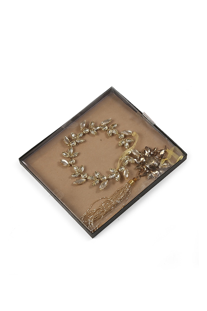 Gold Tone Crystal Star Ornament & Crystal Wreath (Set of 2) by Amoliconcepts at Pernia's Pop Up Shop